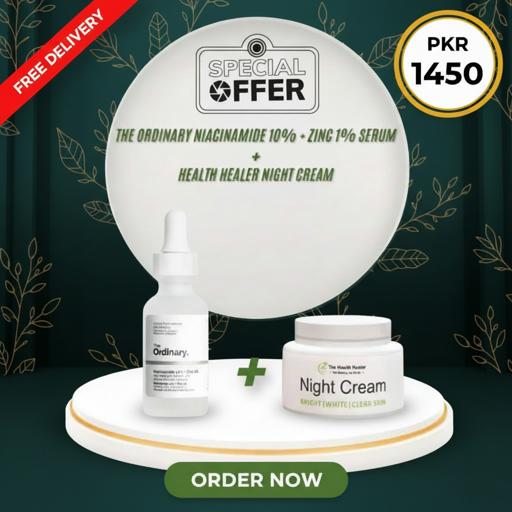 The Ordinary Niacinamide serum + The health healer night cream